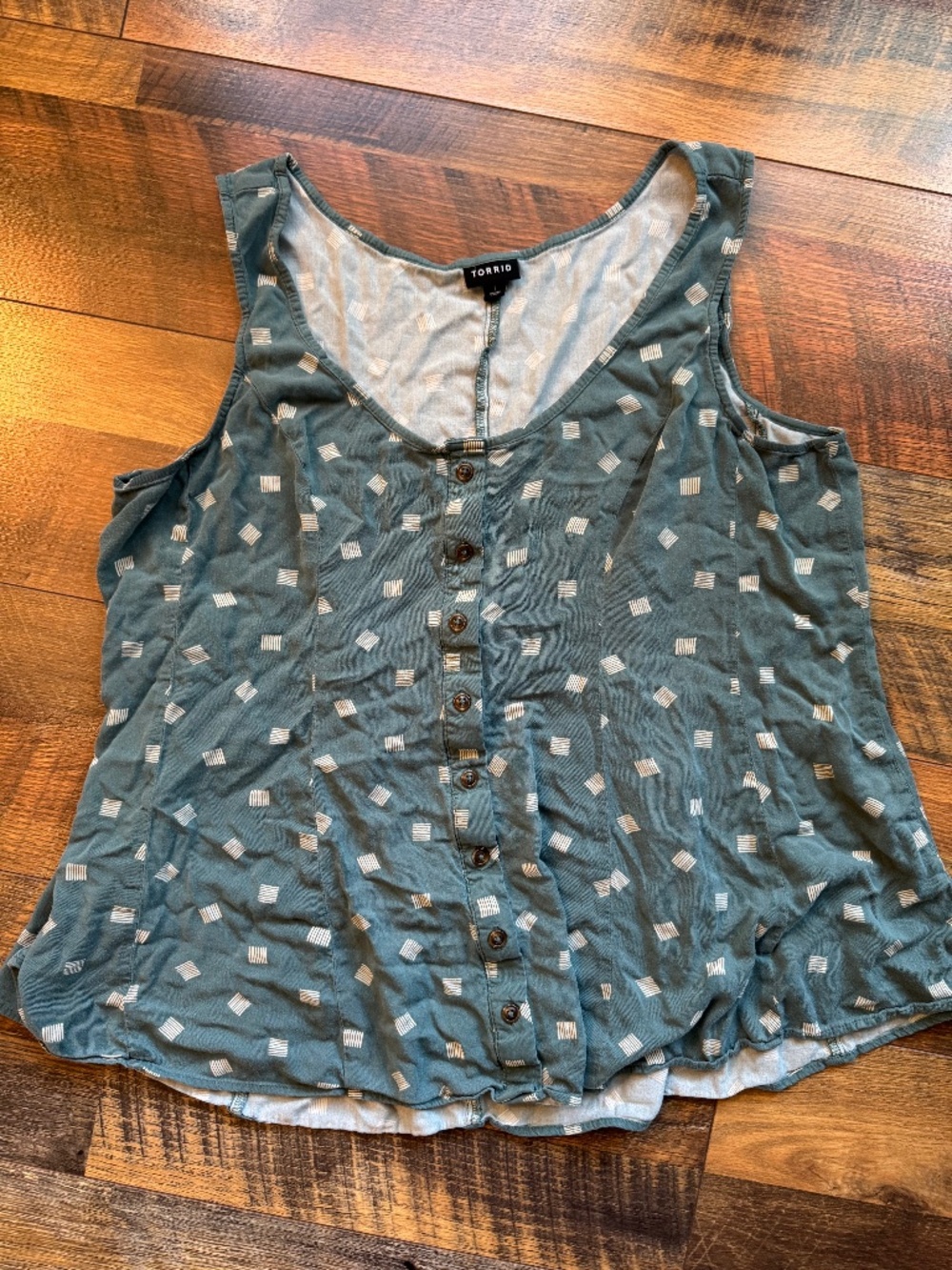 Torrid size 1 button front teal tank top